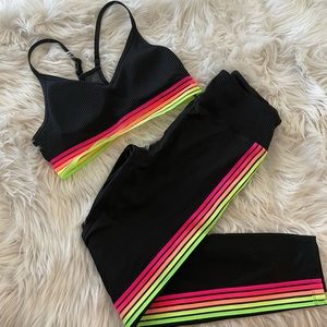 VS PINK Legging & Sports Bra Activewear Black M